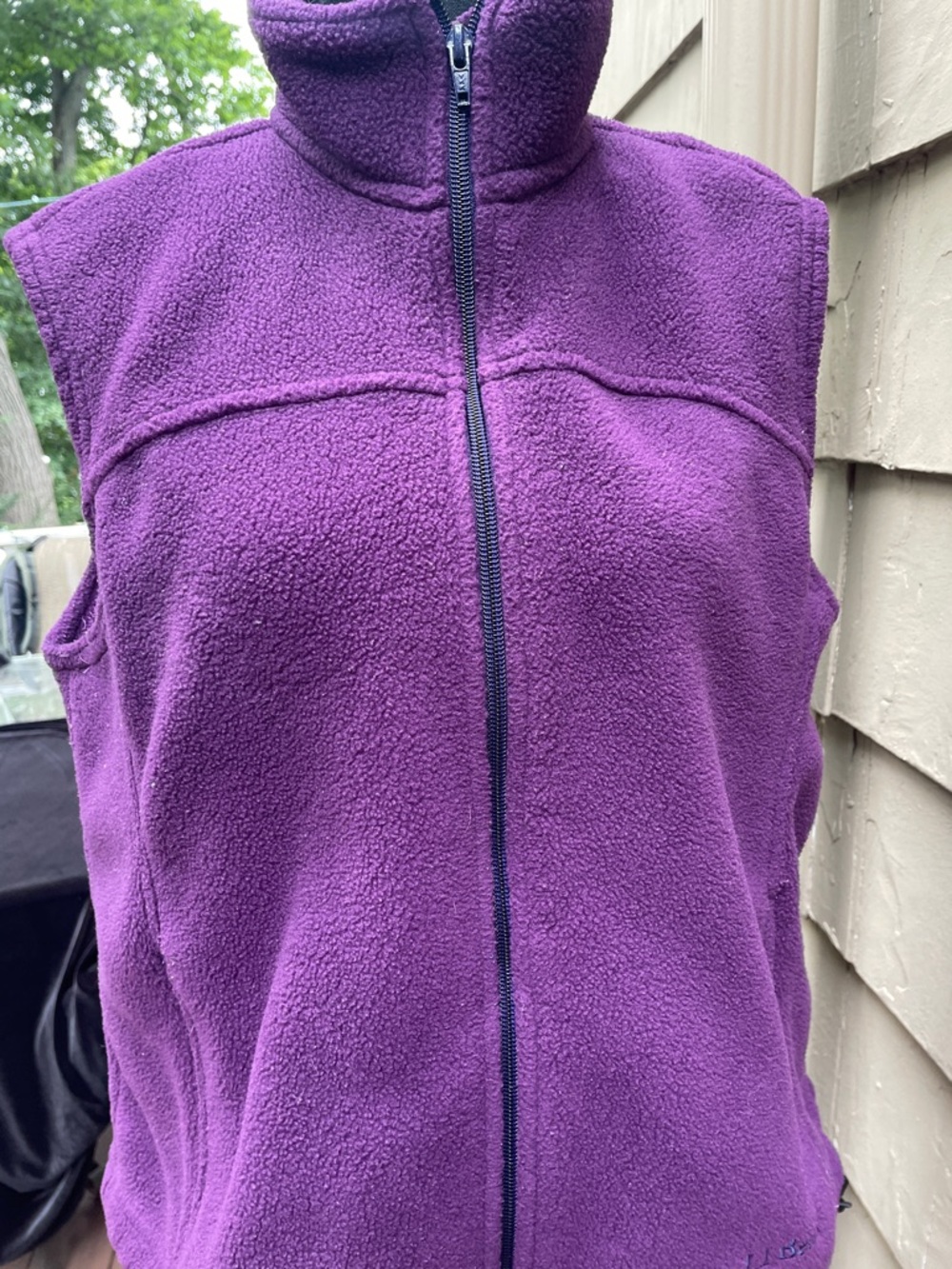 L.L. Bean full-zip fleece vest in a vibrant purple - very nice! Sz L